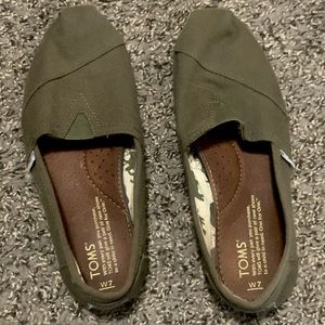 Toms Alpargata Olive Green Cotton Canvas Shoes